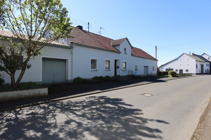 Ehemaliges Eifler Bauernhaus mit Scheune, Garage, Terrasse, Wintergarten und Garten, Berndorf (9) - Straßenansicht