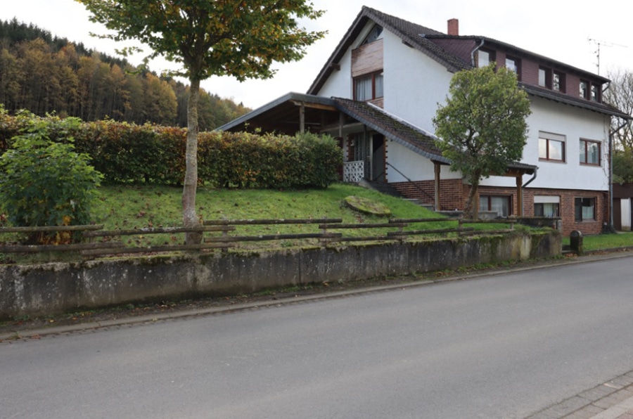 Straßenansicht - Eengezinswoning/Meergezinswoning met aanleunwoning, garages en ruime tuin aan de rand van Gees (7)