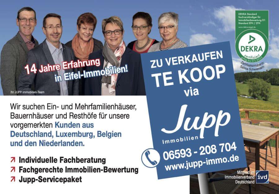 Ehemaliger Eifler Dreiseitenbauernhof mit 5 Pferdeboxen, Brenk - JUPP_Plakat-Anzeige_NEU 14 Jahre